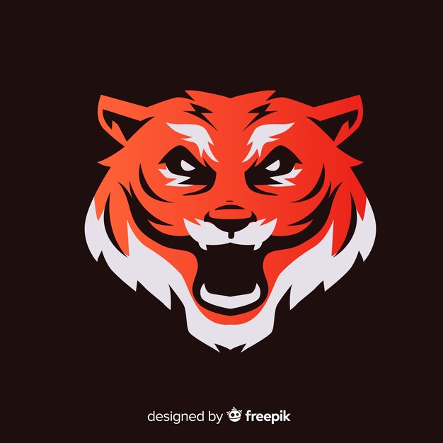 Flat tiger head