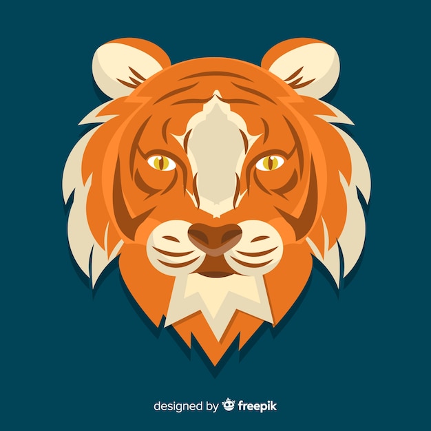 Free vector flat tiger head