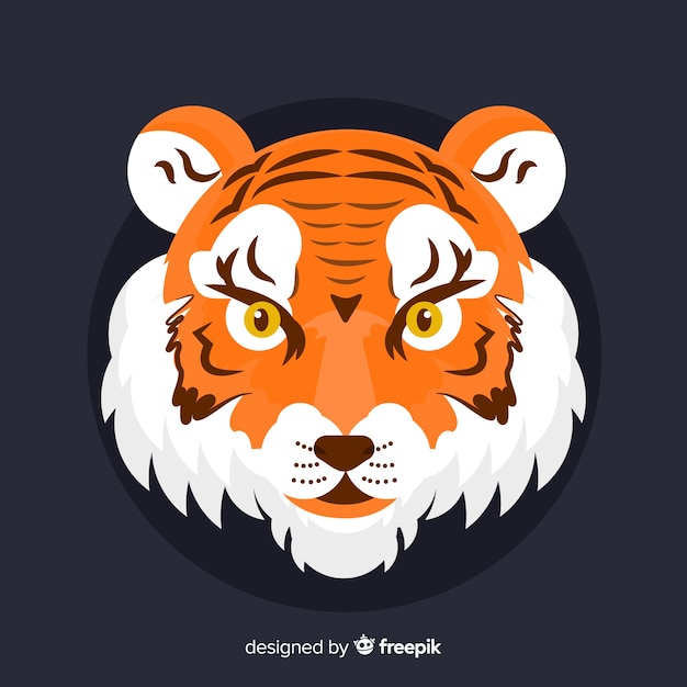 Free vector flat tiger head