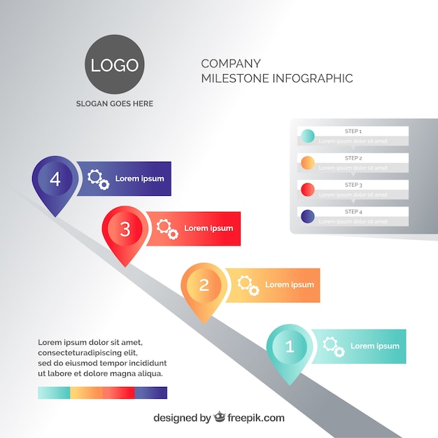 Free vector flat time line for companies