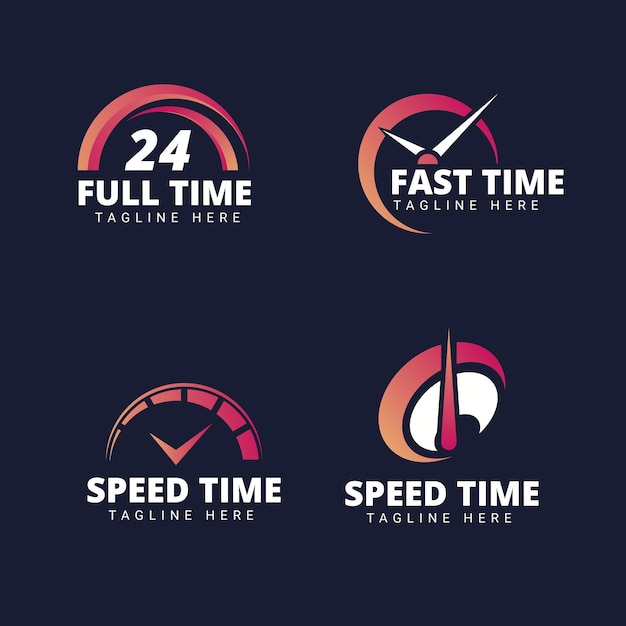 Flat time logos collection