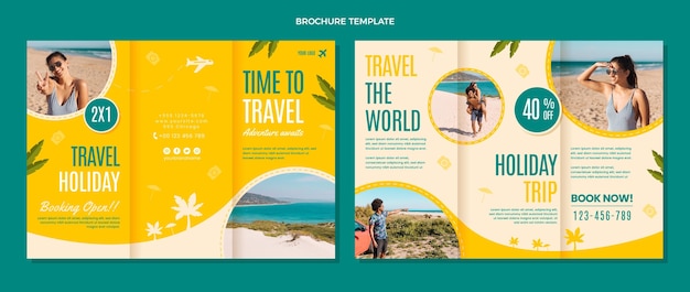 Tempo piatto per viaggiare modello di brochure