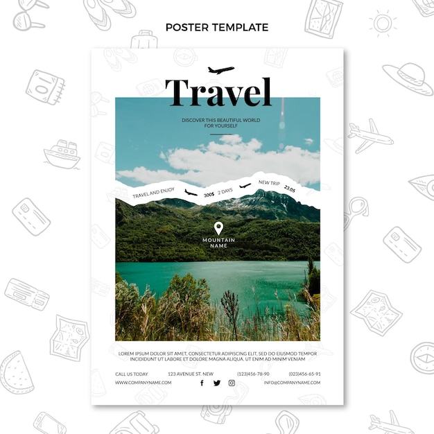 Free vector flat time to travel poster