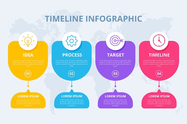 Modello di infografica timeline piatta