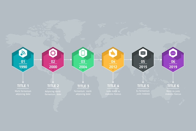 Free vector flat timeline infographic template