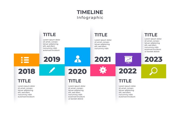 Flat timeline infographic template