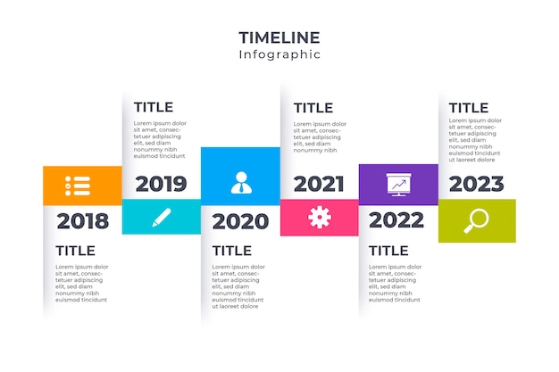 Flat timeline infographic template