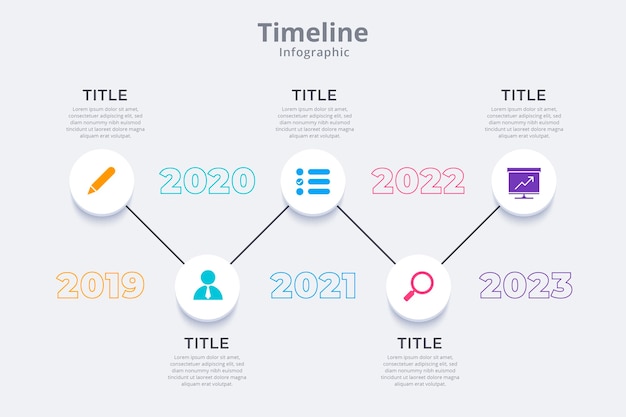 Flat timeline infographic template