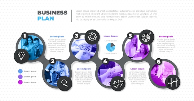 플랫 타임 라인 infographic 템플릿