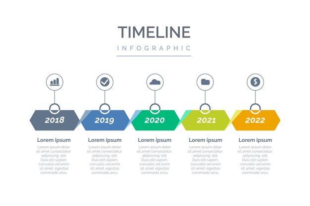 Flat timeline infographic template