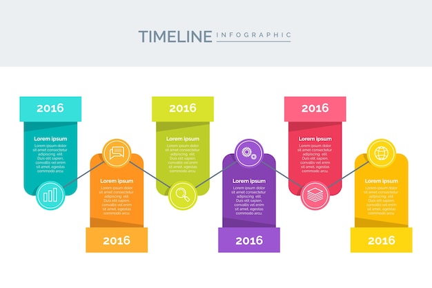 Flat timeline infographic template