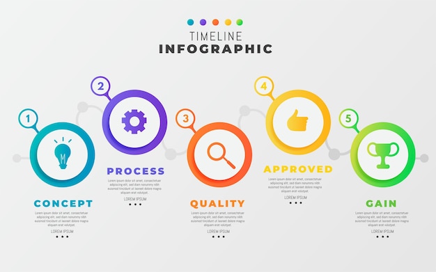 Modello di infografica timeline piatta