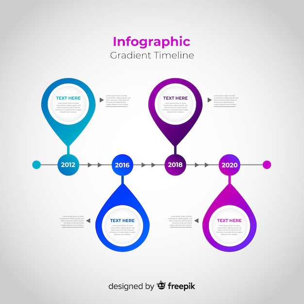 Vettore gratuito infografica timeline piatta