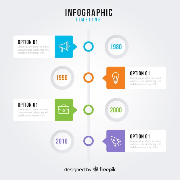 Flat timeline infographic 