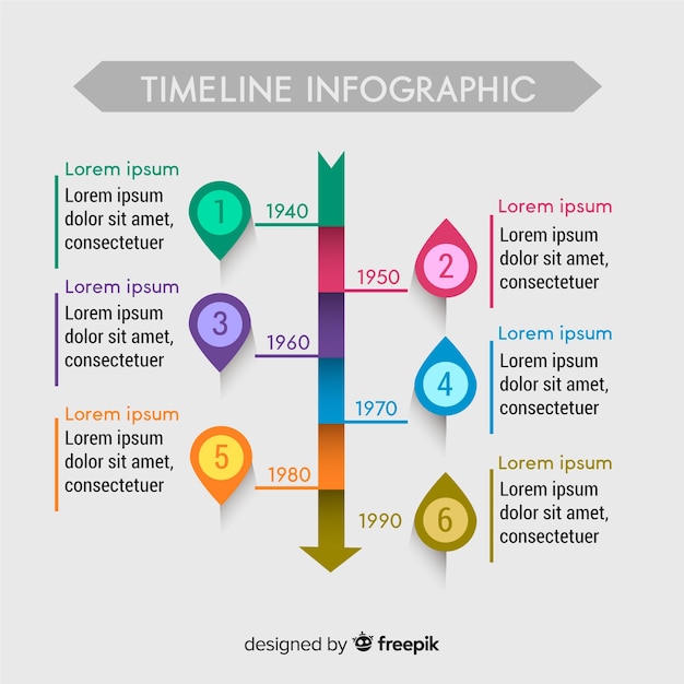 Infografica timeline piatta