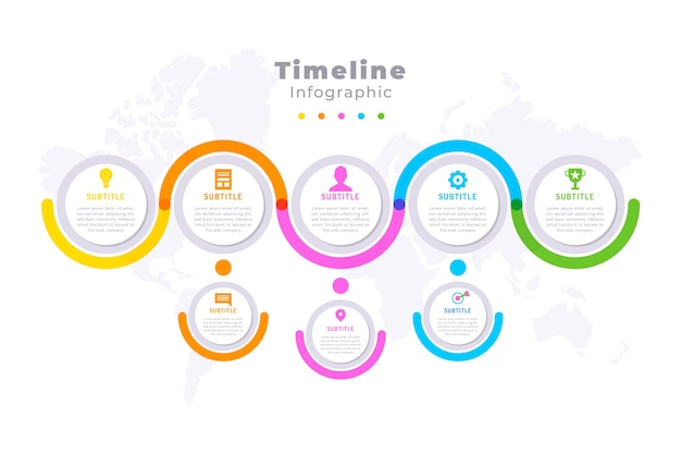 Flat timeline infographic