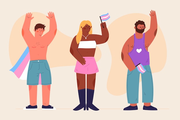 Free vector flat transgender people illustrated