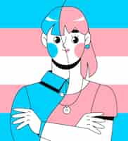 Free vector flat transgender person illustrated