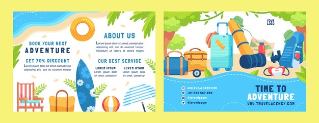 Flat travel agency brochure template