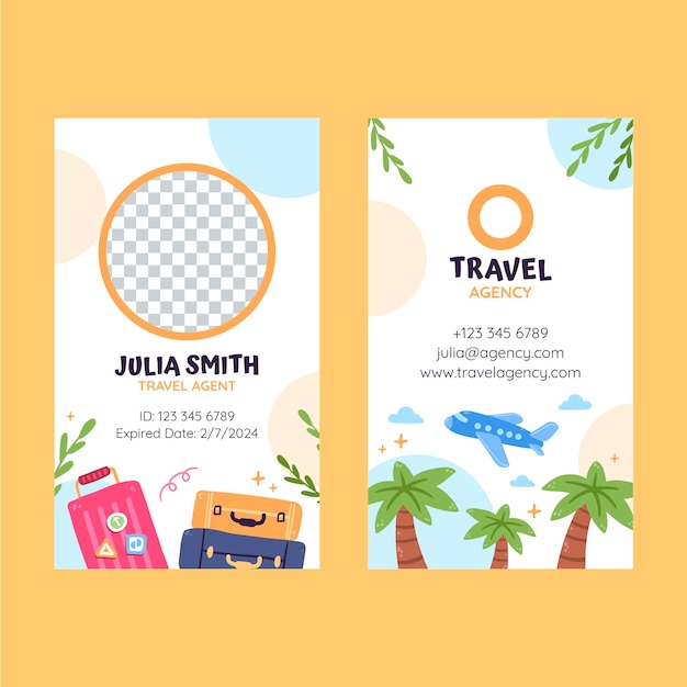 Flat travel agency id card template