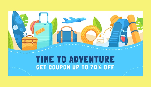 Free vector flat travel agency sale banner template