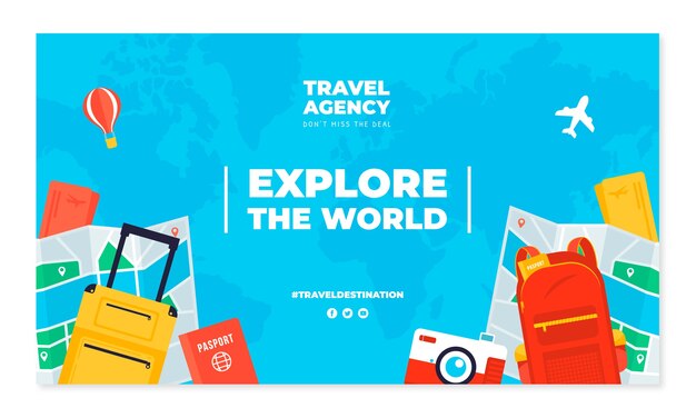 flat travel agency twitch background