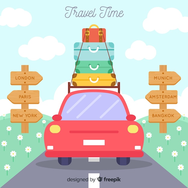 Free vector flat travel background