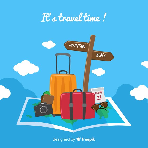 Flat travel background