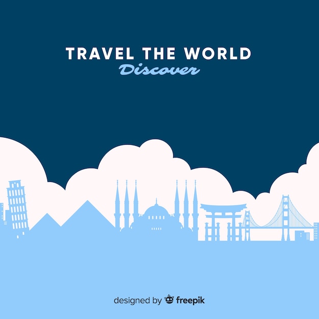 Free vector flat travel background