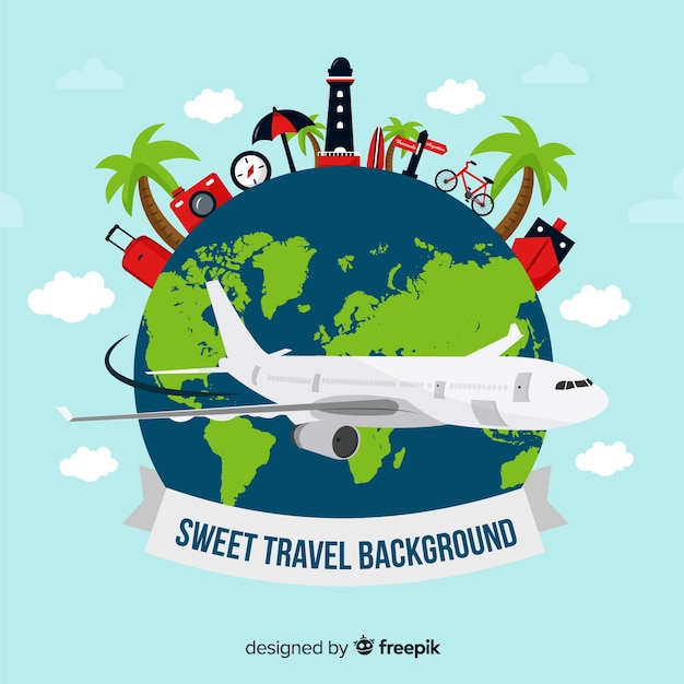 Free vector flat travel background