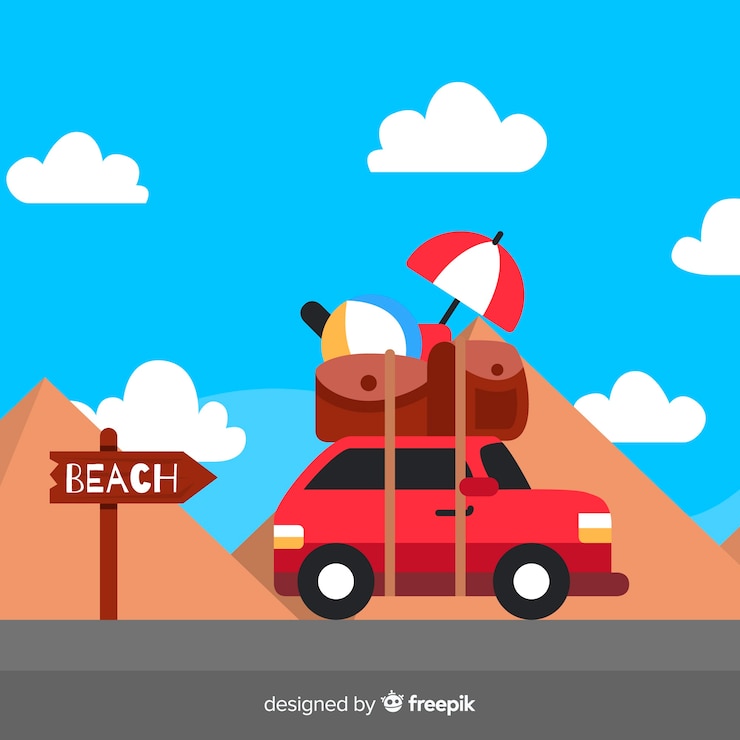 무료 Vector 평평한 여행 배경
