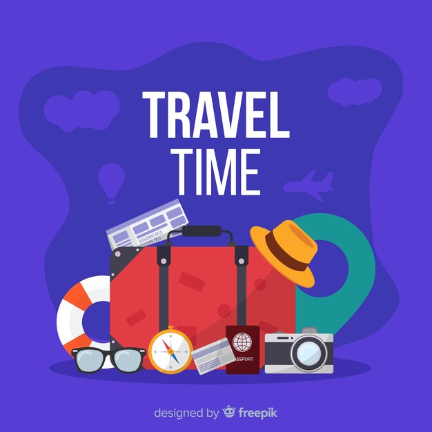 Flat travel background