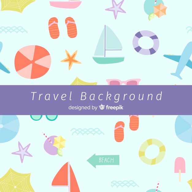 Flat travel background