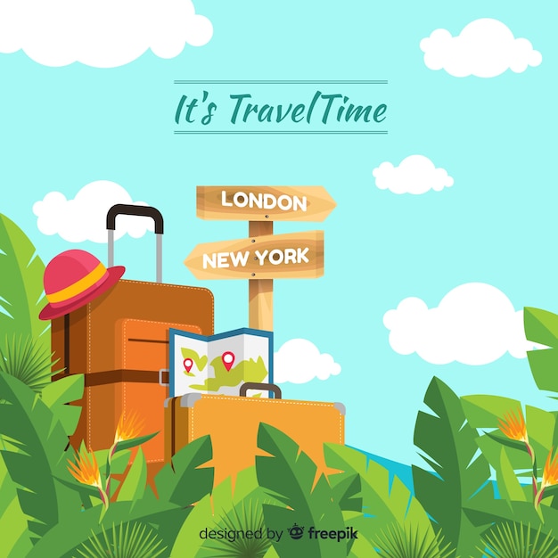 Free vector flat travel background