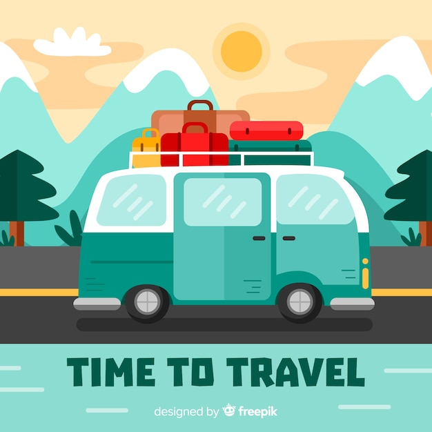 Free vector flat travel background