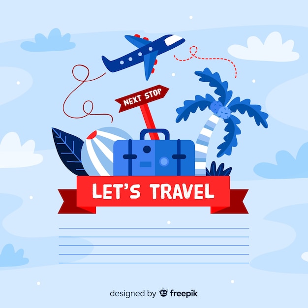 Free vector flat travel background