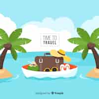 Free vector flat travel background