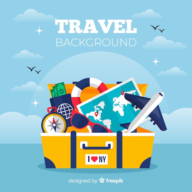 Free vector flat travel background