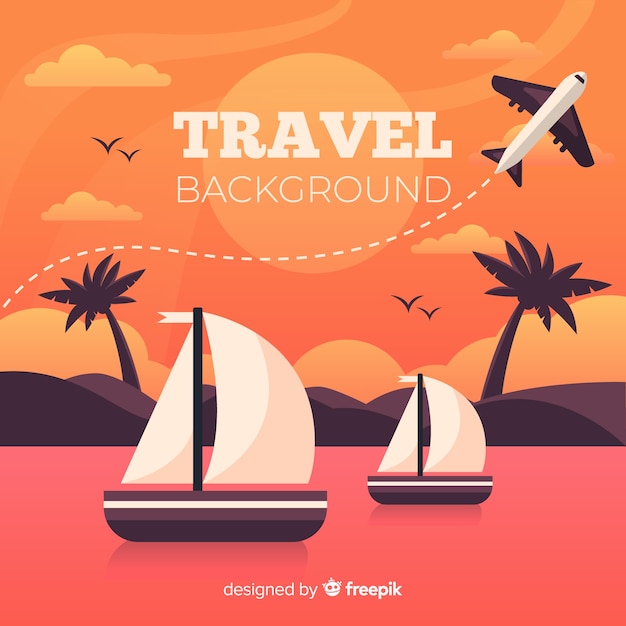 Flat travel background