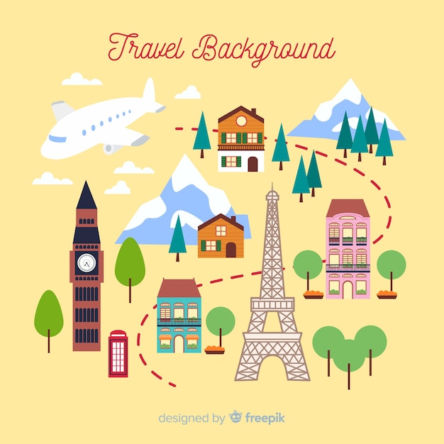 Flat travel background