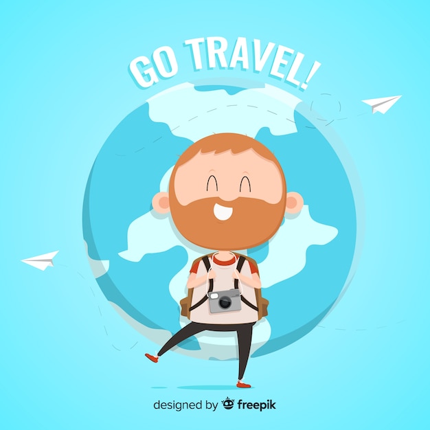 Flat travel background