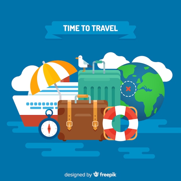 Free vector flat travel background