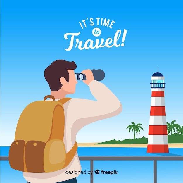 Free vector flat travel background