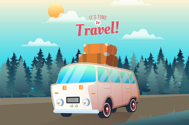 Flat travel background