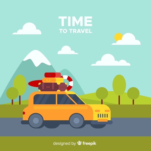Free vector flat travel background
