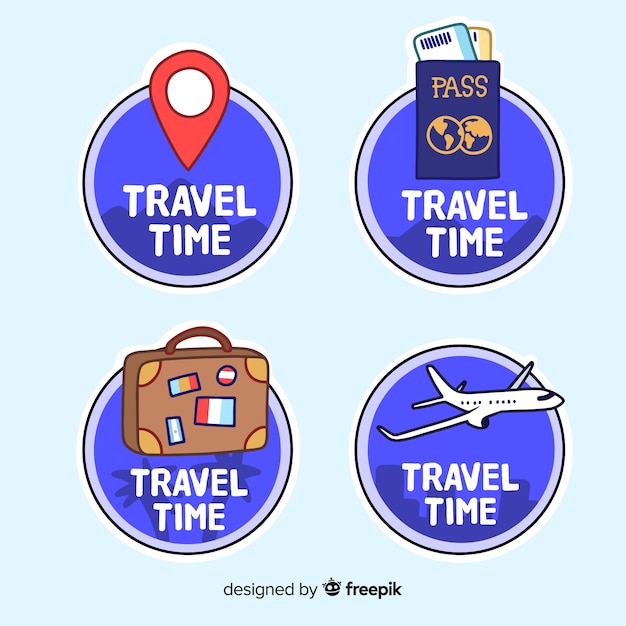 Flat travel badge collectio