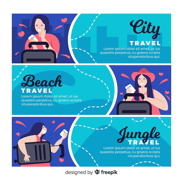 Flat travel banner pack