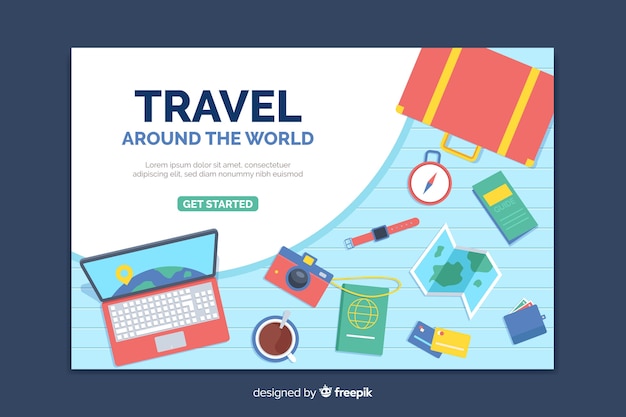 Free vector flat travel banner template