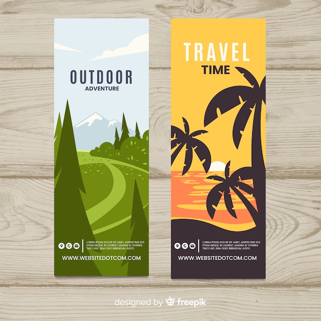 Free vector flat travel banner template