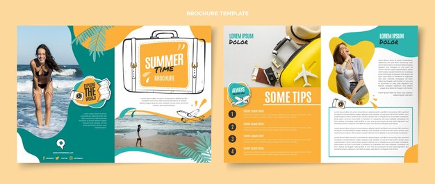 Flat travel brochure template